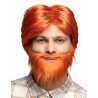Perruque avec barbe et moustache rousse homme  