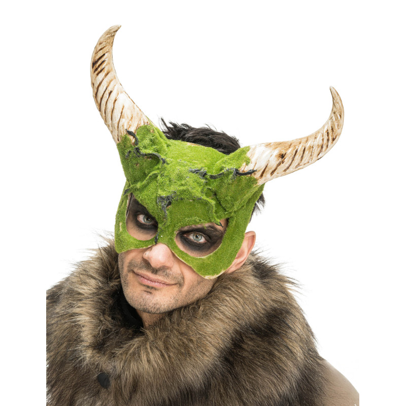 Demi masque de B√™te √† cornes avec effet mousse  
