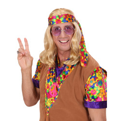 Perruque blonde hippie adulte  
