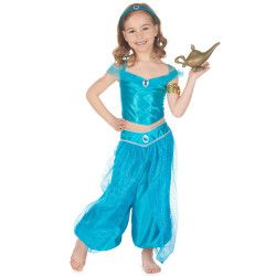 D√©guisement princesse orientale bleue fille  