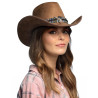 Chapeau cowboy marron √† t√™te de buffle adulte  