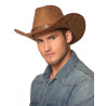 Chapeau de cowboy effet su√®de marron adulte  