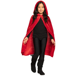 Cape √† capuche velours rouge enfant  