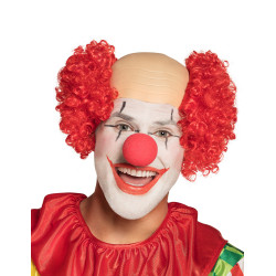 Perruque clown cr√¢ne nu rouge homme  
