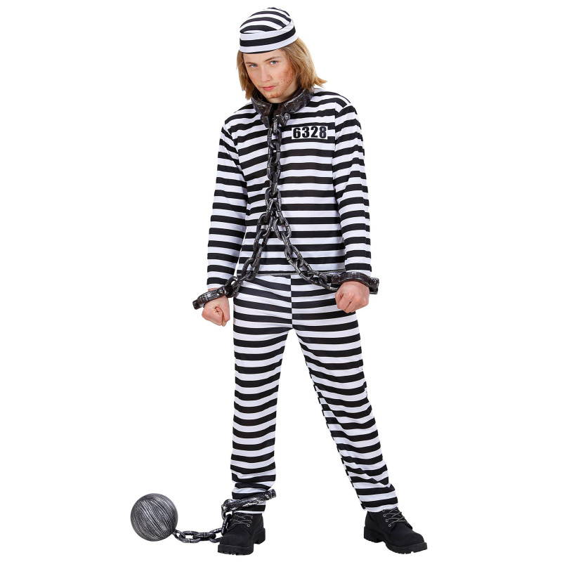 D√©guisement prisonnier noir et blanc adolescent  
