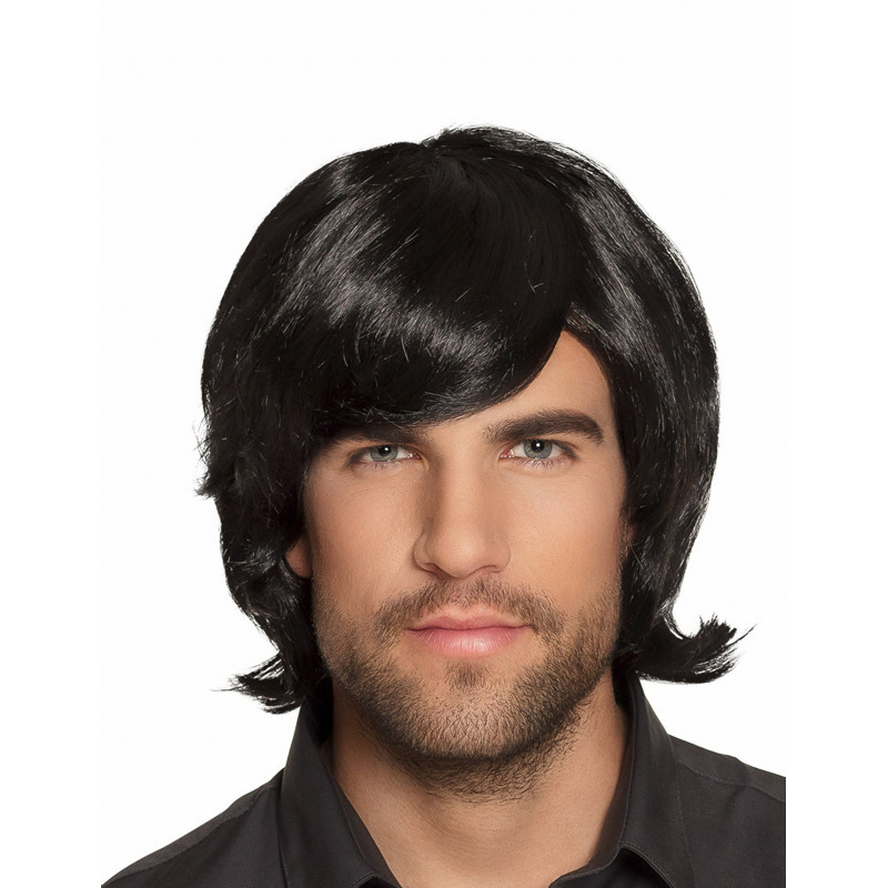 Perruque retro noire homme  