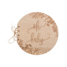 Livre d'or en bois oh baby eucalyptus rond 16 x 16,5 cm 68 pages  