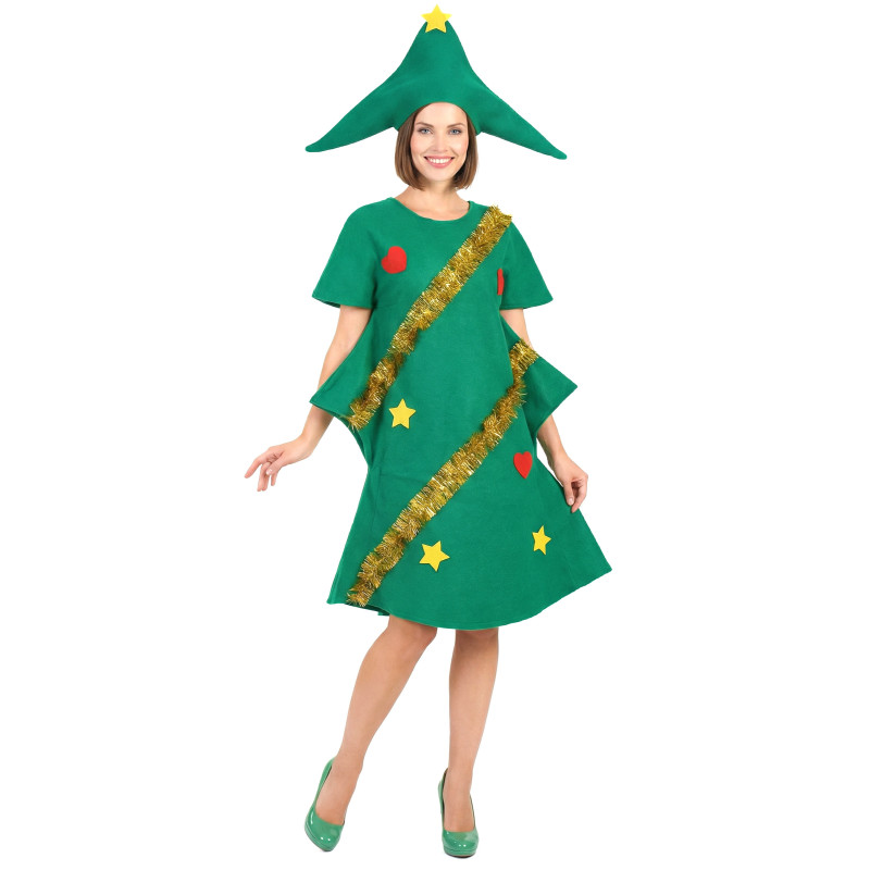 D√©guisement sapin d√©cor√© humoristique femme No√´l  