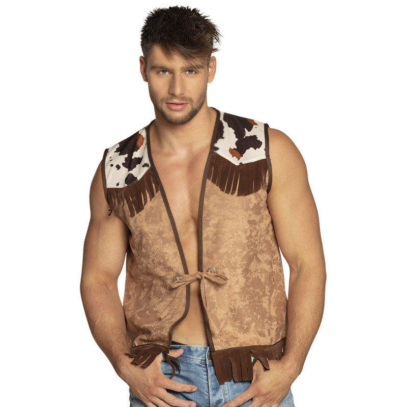 Veste western marron clair homme  