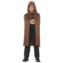 Cape marron √† capuche enfant  