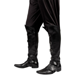 Sur-bottes noires effet cuir adulte  