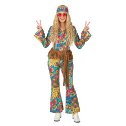 D√©guisement hippie col V femme  