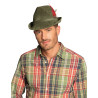 Chapeau bavarois vert kaki avec plumes adulte  
