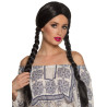 Perruque tresses noires adulte  