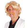 Perruque blonde avec moustache homme  