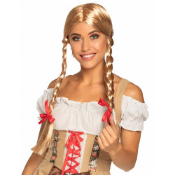 Perruque tress√©e blonde femme  