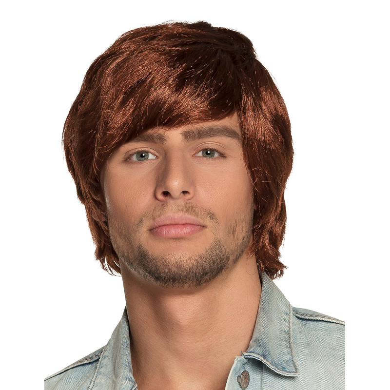 Perruque ann√©es 70 rousse homme  