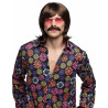 Perruque et moustache marron homme  