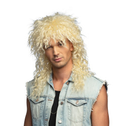 Perruque chanteur rock blonde adulte  