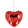 Boule disco coeur rouge - 19 cm  