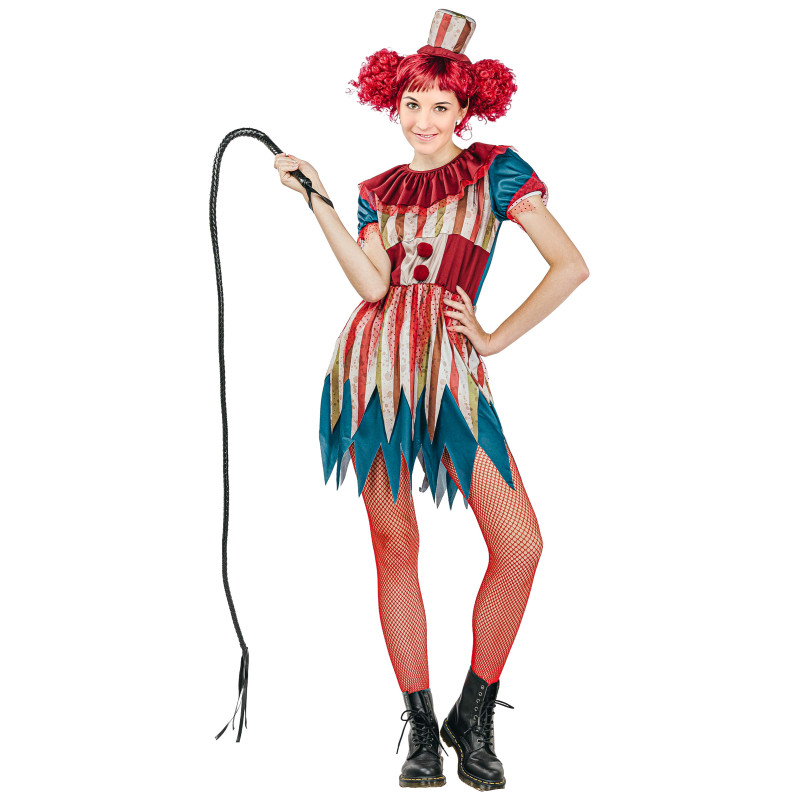 D√©guisement clown tueur color√© Halloween femme  