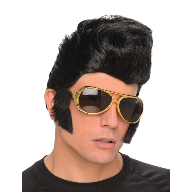 Perruque Rockeur homme avec lunettes  
