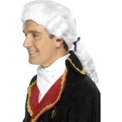 Perruque blanche baroque adulte  