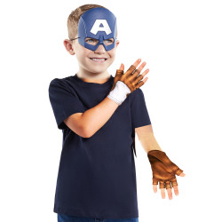 Kit accessoires masque et gants de Captain America enfant  