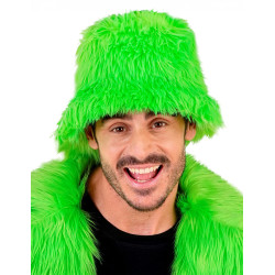 Bob en poils vert fluo adulte  