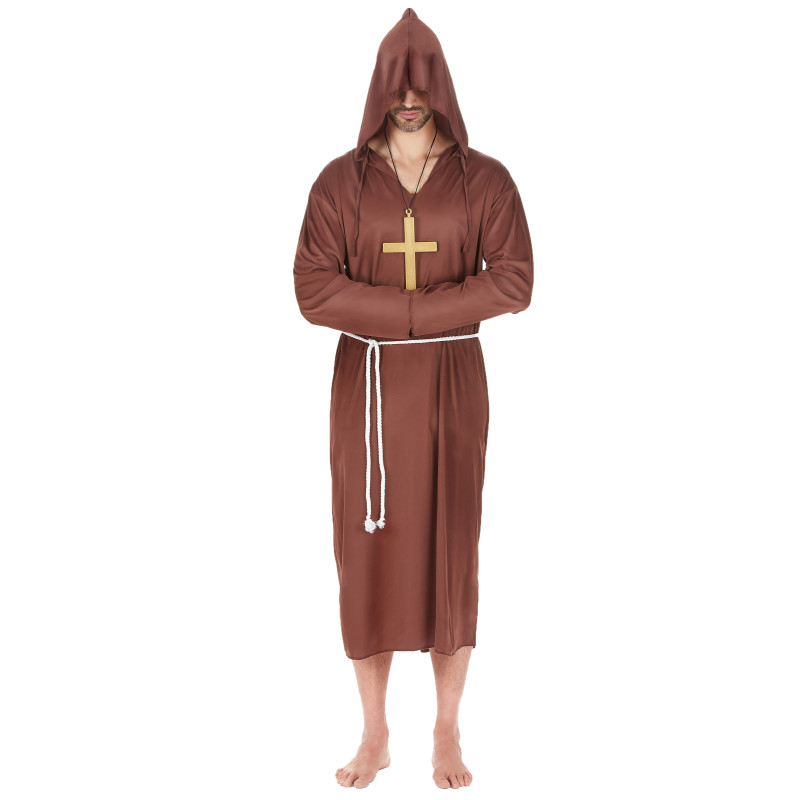 D√©guisement moine marron clair grande taille homme  