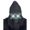 Masque int√©gral √† capuche visage invisible et yeux lumineux vert adulte  