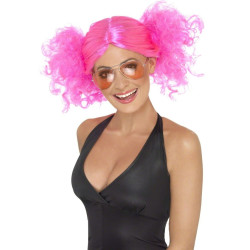 Perruque rose fluo femme  