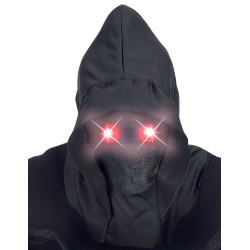 Masque int√©gral √† capuche visage invisible et yeux lumineux rouge adulte  