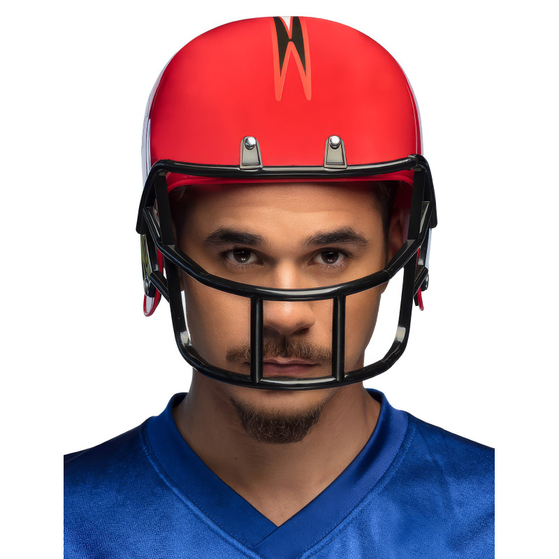 Casque joueur football rouge adulte  