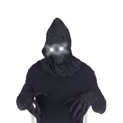 Masque int√©gral √† capuche visage invisible et yeux lumineux blanc adulte  