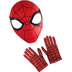 Coffret accessoires masque et gants de Spiderman enfant  