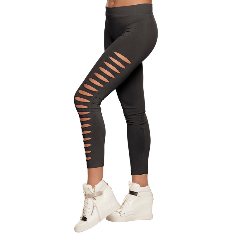 Legging trou√© noir adulte  
