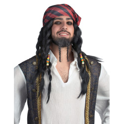 Perruque pirate √† tresses adulte  