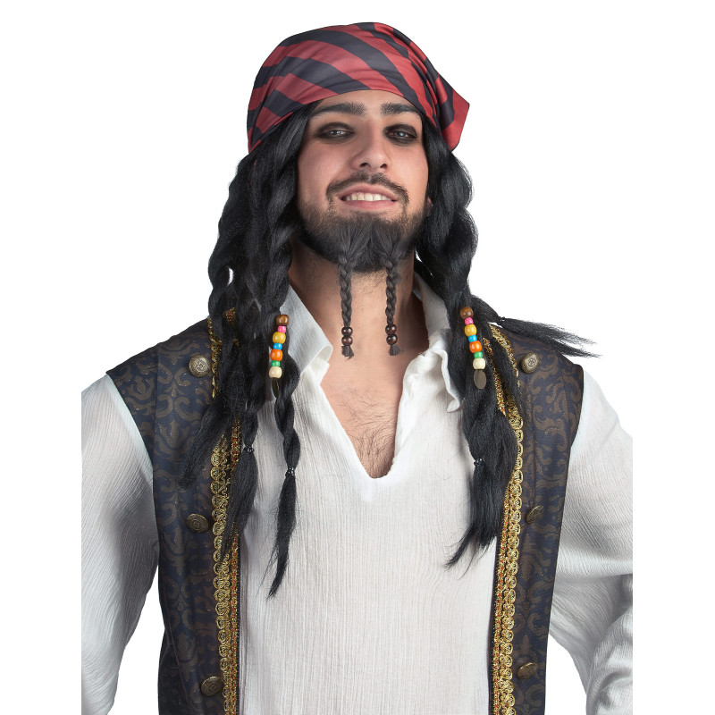 Perruque pirate √† tresses adulte  