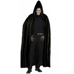 Cape noire avec capuche adulte  