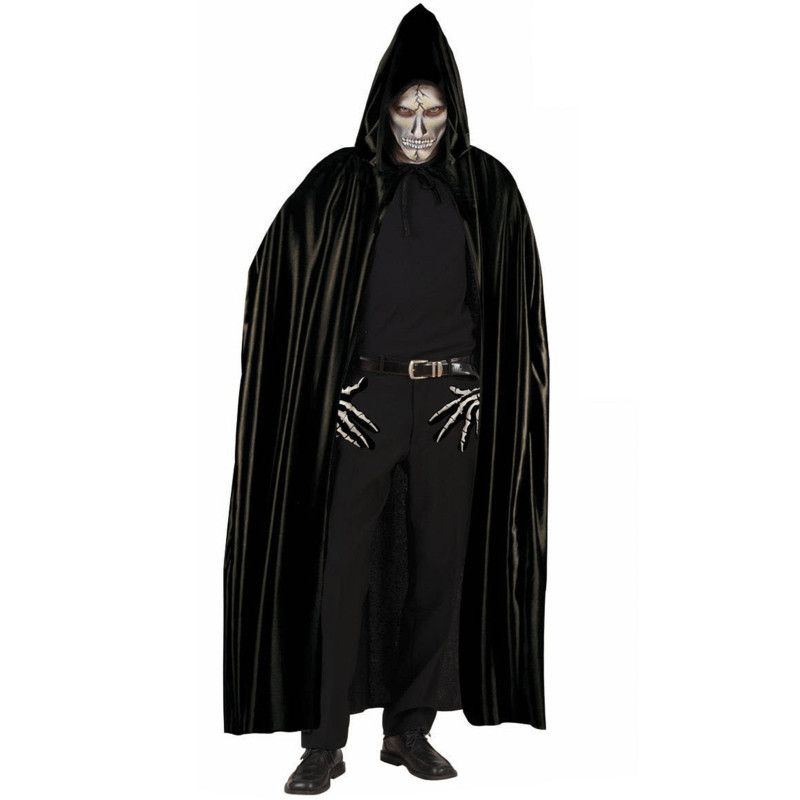 Cape noire avec capuche adulte  