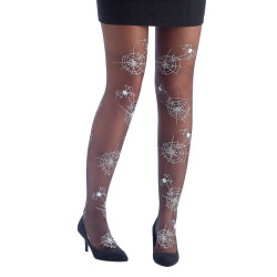 Collants toiles d'Araignée noir Femme - Costume sorcière femme - Déguisement sorcière femme The Duck