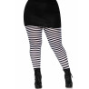 Collants ray√©s noirs et blancs grande taille femme  