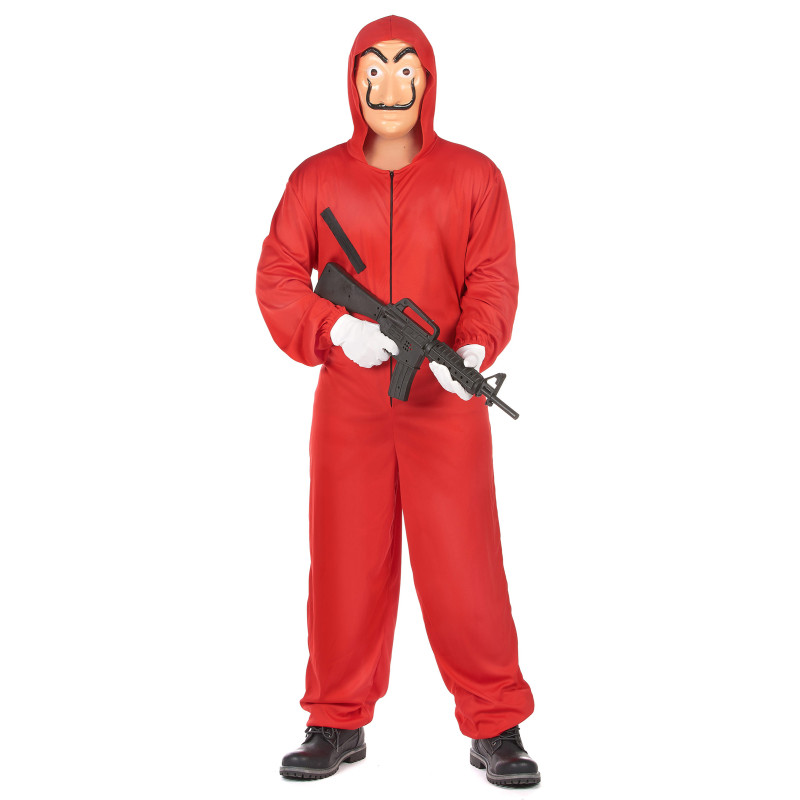 D√©guisement combinaison voleur rouge adulte  