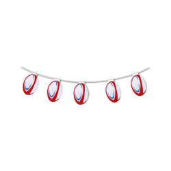 Guirlande papier ignifug√© Ballons de rugby 5m  