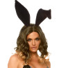 Serre-t√™te oreilles de lapin luxe articul√©es noires adulte  