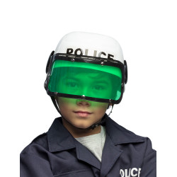 Casque police blanc enfant  