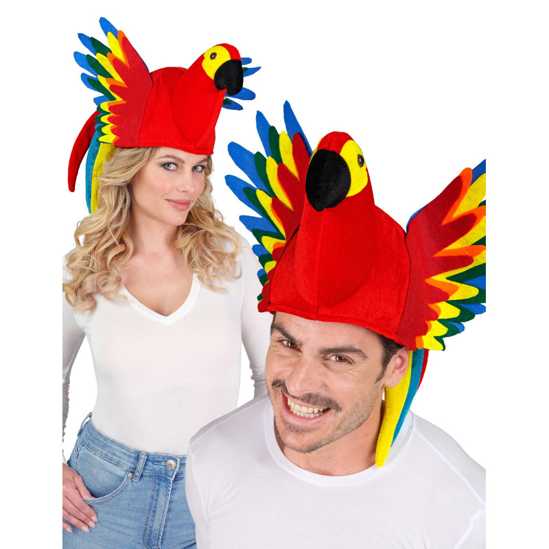 Chapeau perroquet multicolore adulte  