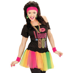 Tutu multicolore fluo court femme  
