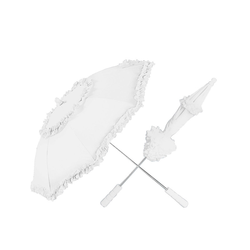Ombrelle blanche √† froufrou  